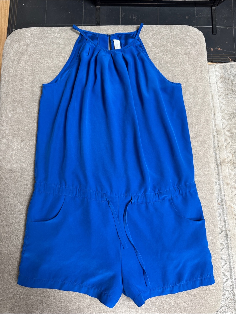 Amanda Uprichard Bright Cobalt Blue Romper